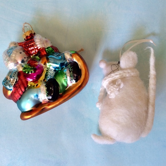 NEW Felted Wool Mouse Ornament - Picture 3 of 5